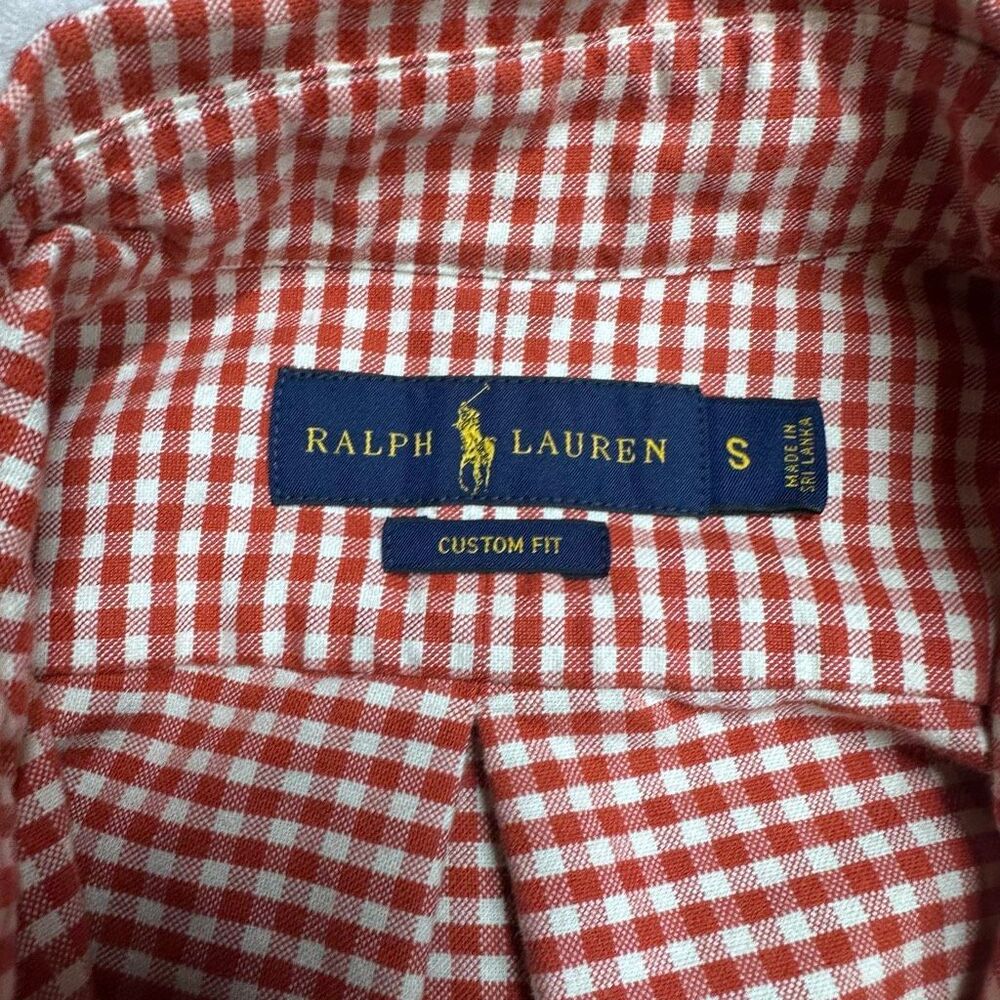 Ralph‎ Lauren~Men’s~Orange/White Gingham Checked Classic Button Down Shirt~Sz Sm - Picture 5 of 5